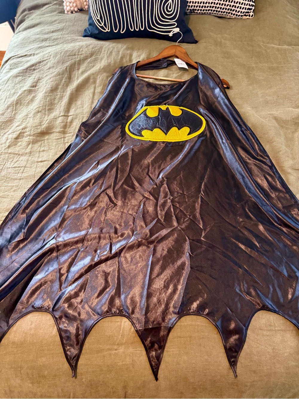 Kids Black and Yellow Batman Cape Costume